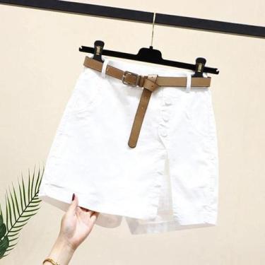 Imagem de Shorts Feminino Estilo Coreano com Cinto e Fenda Lateral - Moda Verão 