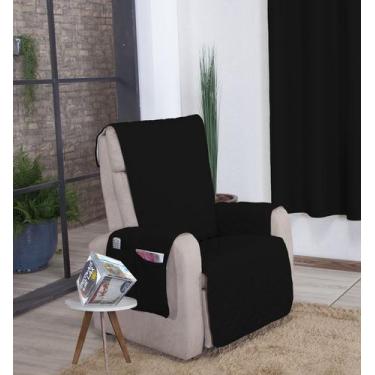 Imagem de Capa Protetor Sofá 1 lugar Poltrona Papai Avulso Preto L* - Enxovais L