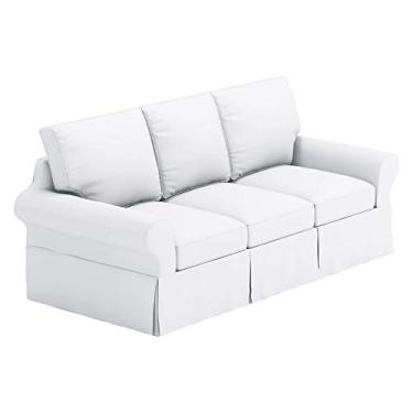 Imagem de A capa de sofá de algodão grosso serve apenas para Pottery Barn PB Basic Grand (Largura: 236,2 cm, não 210,8 cm) Sofá de 3 lugares. Substituição de capa de deslizamento de tamanho XL durável (tamanho