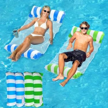 Imagem de Bóia de Piscina Rede Flutuante Inflável Colchão para Água Reclinável Cores Sortidas