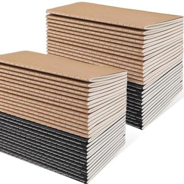 Imagem de Oucaru Caderno de bolso com 48 peças, 8,9 cm x 14 cm, 2 cores, 52 páginas, caderno em branco, pequeno bloco de notas para estudantes, viajantes, material escolar