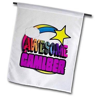 Imagem de 3dRose fl_201299_2" Bandeira de jardim de jogador incrível arco-íris estrela cadente, 45,72 cm x 68,8 cm