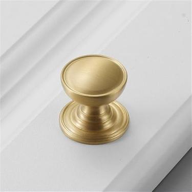 Imagem de Puxador de gaveta de porta de armário de latão com furo único, moderno, simples e moderno, dourado e puro, americano, leve, dourado e escovado, 5525