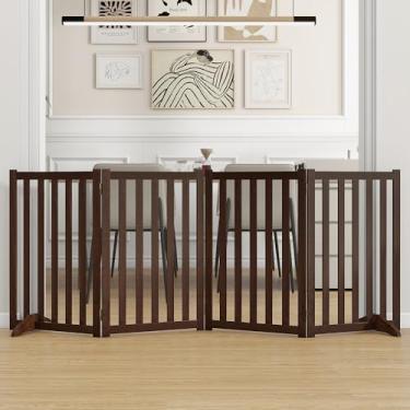 Imagem de Axeman Portão Para Animais De Estimação Independente De 30" De Altura, Cerca De Segurança Dobrável De Madeira Maciça, Portão Para Cães De Madeira Com 2 Pés De Apoio, Ideal Para Escadas, Portas, Corr