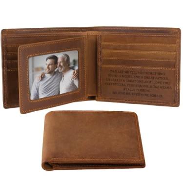 Imagem de awofer Carteira masculina gravada, carteira de couro personalizada, ideia de presente personalizada para marido, filho, pai, Natal perfeito, aniversário, aniversário, presente de dia dos pais