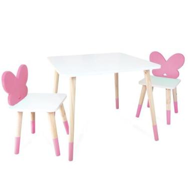 Imagem de Kit Mesa e 2 Cadeiras Infantil Borboletinha - Eita Casa Perfeita, Rosa