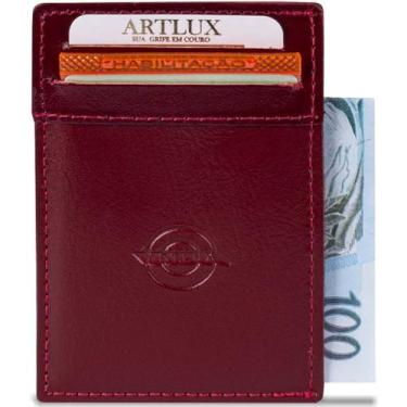 Imagem de Porta Cartão Couro Misto Artlux 933, Vermelho