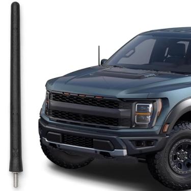 Imagem de Antena curta de borracha para Ford F-150 (2009-2026) - Bronco (2021-2026) USA Rosqueamento de aço inoxidável, acessório de caminhão de 16 cm, à prova de lavagem de carro, fácil instalação, recepção