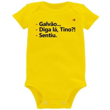 Imagem de Body Bebê Galvão... Diga lá, Tino! Sentiu. - Foca na Moda, Amarelo, G