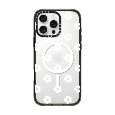 Imagem de CASETiFY Capa Impact para iPhone 16 Pro Max [Fina/2,5 m. Proteção contra quedas de grau militar 4X/Compatível com Magsafe] - Margaridas Ditsy - Branca - Preto Transparente