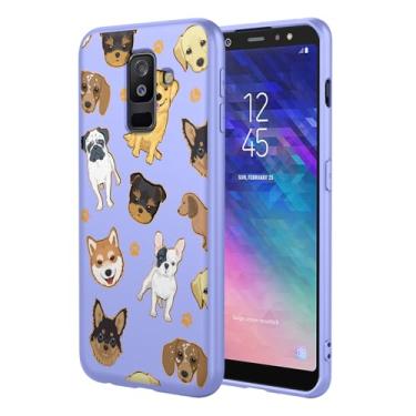 Imagem de KOARWVC Capa de celular para Galaxy A6 Plus 2018, capa para Samsung A6+ 2018 SM-A605, design de estampa de cachorro fofo, capa protetora fina de TPU macio para Samsung Galaxy A6 Plus 2018 cachorro