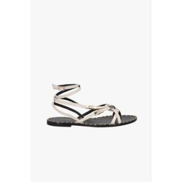 Imagem de Sandália Luiza Barcelos Detalhes Metálicos Off White-Feminino