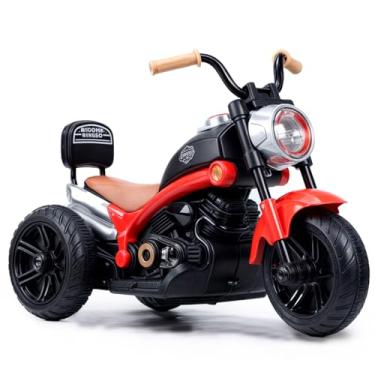 Imagem de Mini Moto Triciclo Vermelha Infantil 6v Para Crianças 2 a 4 anos Com Farol Buzina e Musicas Motinha Eletrica Menino e Menina Motorizada