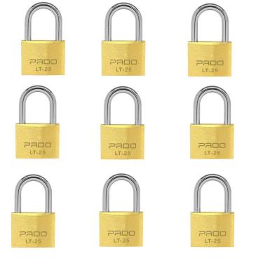 Imagem de Kit 10 Unidades  Cadeado Latão 25mm Pado Segredos Diferentes