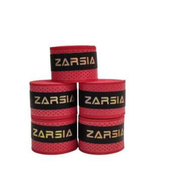 Imagem de 5 Overgrip Fita Super Grip Seca Raquete Beach Tennis Zarsia, Vermelho