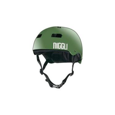 Imagem de Capacete verde fita preta pro brilho niggli, M