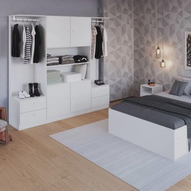 Imagem de Guarda Roupas Casal 4 Portas 4 Gavetas 2 Cabideiros Closet Art in Móveis