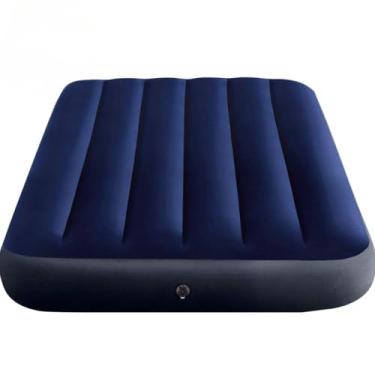 Imagem de Colchão Inflável Solteiro Multiuso Tamanho 99x191x25cm Cor Azul Aguenta até 136kg Camping (Não Acompanha bomba) Ar Livre