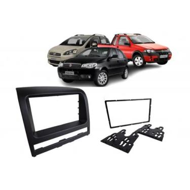 Imagem de Moldura Painel Dvd 2din multimidia Fiat Siena 2005/2012 Pret - JHOLSOM