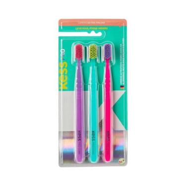 Imagem de Pack com 3 Escovas Dentais Kess Pro Extra Macias Ref:2109 ( CORES SORT