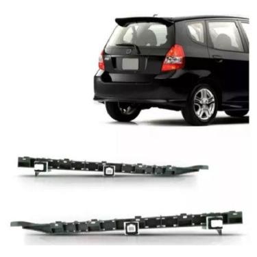 Imagem de Par Guia Suporte Parachoque Traseiro Honda Fit 2003 A 2008 - TOP - KIT