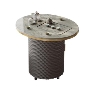 Imagem de Mesa de Chá Mesa de chá móvel inteligente, carrinho de chá com água fervente automaticamente com compartimento oculto para sala de estar e escritório Mesa Lateral(Gray)