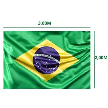 Imagem de Linda Bandeira  Brasil Brasileira Grande 3x2 Metros Festa - WCAN