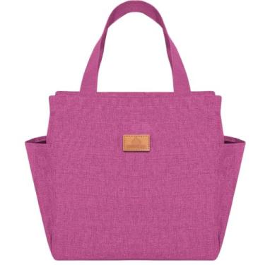 Imagem de Bolsa Marmita Térmica de Mão Reforçada Resitente Trabalho Dia a Dia Manter Temperatura Lancheira (Rosa)