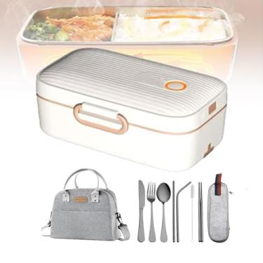 Imagem de CHONGHAN Lancheira elétrica aquecedor de alimentos, recipiente de 1L, isolamento inteligente 70 °C, preservação a vácuo, aquecedor térmico de almoço para adultos com lancheira isolada e colher, para