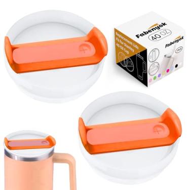 Imagem de Fabenyok Tampa de copo de substituição de 1,134 g para copo Stanley, pacote com 2 tampas de substituição adequadas para copo de viagem Stanley, capas de copo à prova de derramamento para acessórios