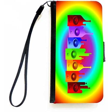 Imagem de Rikki Knight Alto-falantes coloridos em radial Rainbow Flip Wallet iPhoneCase com aba magnética para Apple iPhone 5c