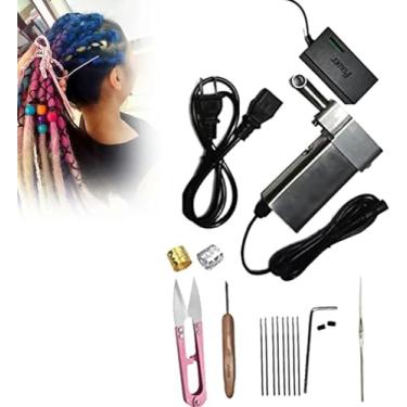 Imagem de Mini máquina de crochê portátil elétrica de aço inoxidável, máquina de trança de crochê de 6-16 mm, tanto cabelo humano longo quanto cabelo sintético podem ser trabalhados