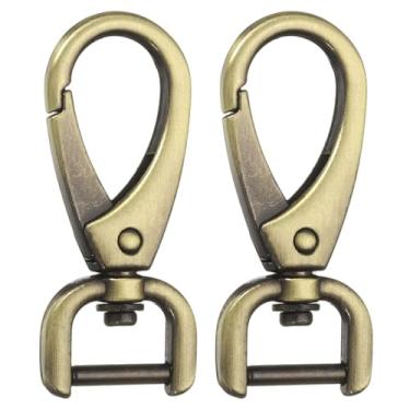 Imagem de HARFINGTON 2 peças de gancho de pressão destacável fecho giratório 3/8" (13 mm) anéis D de liga de zinco, fecho de garra de lagosta com barra de parafuso para chaveiro, cordão, ferragens, artesanato