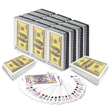 Imagem de Gamie 100 Dollar Bill Playing Cards - Pack of 12 Decks - Individually Shrink Wrapped - Game Cards for Poker, Kids, Adults - Birthday Party Favor for Girls and Boys - Great Gift Idea