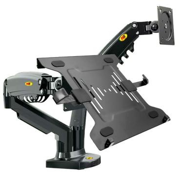 Imagem de Kit Suporte Articulado Monitor E Notebook Pistão F160 Nb + Bandeja Apoio Nbh-2