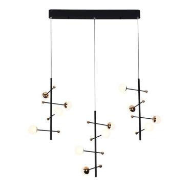 Imagem de Pendente Fuxico Dourado - Preto- Branco