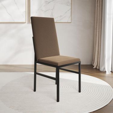 Imagem de Cadeira De Jantar Estofada Mônaco Premium Marrom