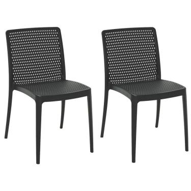 Imagem de Cadeira De Polipropileno E Fibra Isabelle Summa 2un - Tramontina Preto 92150/009