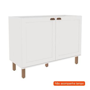 Imagem de Balcão de Cozinha Iluminata 2 PT Branco 120 cm - GENIALFLEX