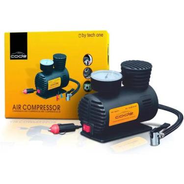 Imagem de Mini compressor ar portátil calibrador de pneus 12v 300 psi - TECH ONE