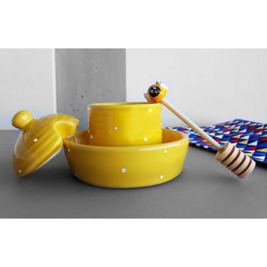 Imagem de Pote Mel Amarelo Poá - Ordalha