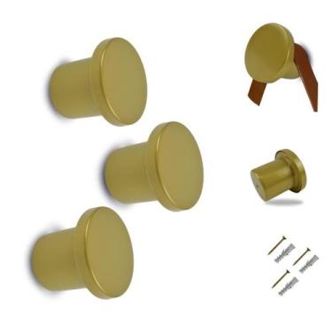 Imagem de kit 3 Pinos Suporte Parede Pendurador Espelho Adnet Aluminio Dourado -