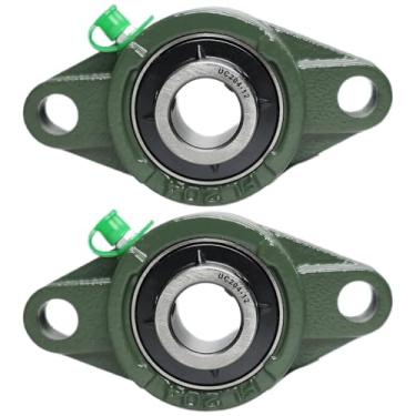 Imagem de SACKORANGE Rolamento de mancal ucfl204-12 de 2 pacotes, unidade de rolamento de esferas de montagem em flange, furo de 3/4 pol., flange de 2 parafusos, caixa de ferro fundido autocompensador