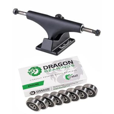 Imagem de Fireball Caminhões de skate Paris Street com rolamentos Dragon Endure (129 mm preto fosco)