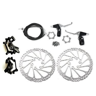Imagem de BlueSunshine BB7 Kit de freio a disco dianteiro e traseiro – 160 mm para bicicleta motorizada a gás 80cc (BB7 kit de freio a disco – G3-5)