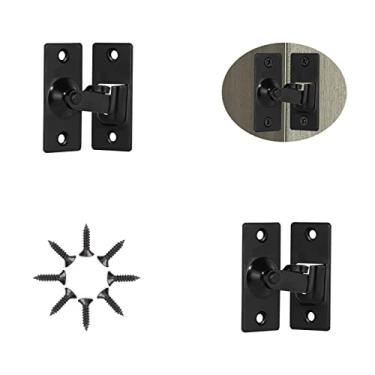 Imagem de Fechadura de porta de ângulo reto de 90 graus, trava de porta deslizante de aço inoxidável 304 preto fosco, fechadura de porta de celeiro, adequado para travas de porta de 90 graus de portas de madeira e portas de vidro de madeira, pacote com 2 (preto)