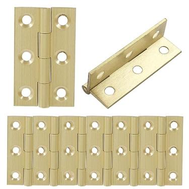 Imagem de Murtenze 8 peças mini dobradiças de latão sólido de 3,8 cm, dobradiças de armário de latão, dobradiças de caixa pequena, dobradiças de extremidade para armário, gaveta, caixa de madeira