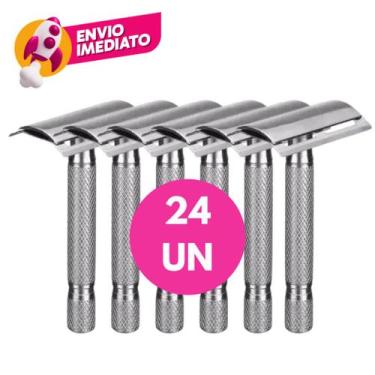 Imagem de 24 Un. Aparelho Barbeador Barbear Metal Clássico Manual Vintage Retrô 