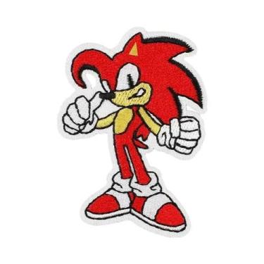 Imagem de Sonic the Hedgehog Bordado Patches 16 Estilos Anime Figura Decoração E