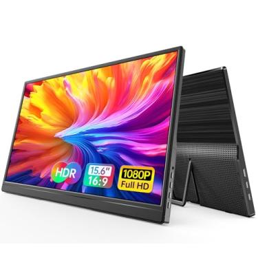 Imagem de WGK Monitor Portátil De 15,6 Polegadas 1080P Usb-C Hdmi Ultrafino Para Viagem Com Suporte Laptop, Pc, Mac Phone, Ps, Xbox, Swich Gaming Ips Zero Bezel